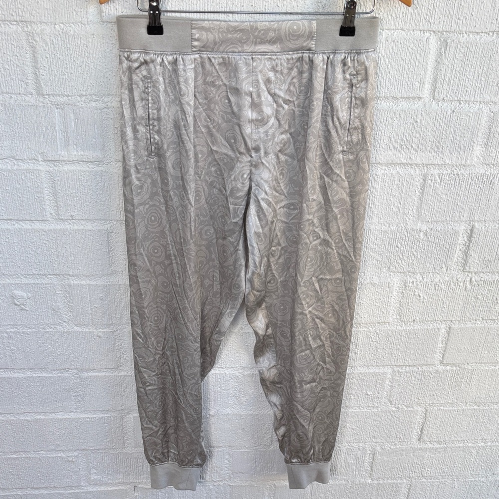 Lafayette 148 New York Silk Pattered Joggers sz S